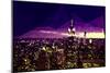 Low Poly New York Art - Purple Skyline at Night-Philippe Hugonnard-Mounted Art Print