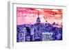 Low Poly New York Art - Purple Sunset-Philippe Hugonnard-Framed Art Print