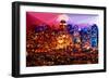 Low Poly New York Art - Rasberry Night-Philippe Hugonnard-Framed Art Print