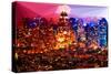 Low Poly New York Art - Rasberry Night-Philippe Hugonnard-Stretched Canvas