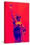 Low Poly New York Art - Red Lady Liberty-Philippe Hugonnard-Stretched Canvas