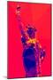 Low Poly New York Art - Red Lady Liberty-Philippe Hugonnard-Mounted Art Print