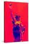 Low Poly New York Art - Red Lady Liberty-Philippe Hugonnard-Stretched Canvas