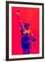 Low Poly New York Art - Red Lady Liberty-Philippe Hugonnard-Framed Art Print