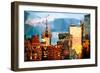 Low Poly New York Art - Reflection of the Sunset II-Philippe Hugonnard-Framed Art Print