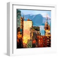 Low Poly New York Art - Reflection of the Sunset III-Philippe Hugonnard-Framed Art Print