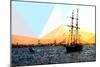 Low Poly New York Art - Sailing Yatch at Sunset-Philippe Hugonnard-Mounted Premium Giclee Print