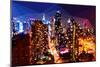 Low Poly New York Art - Skyline at Night-Philippe Hugonnard-Mounted Art Print