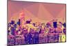 Low Poly New York Art - Skyline at Sunset-Philippe Hugonnard-Mounted Art Print