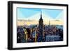 Low Poly New York Art - Skyline Sunset-Philippe Hugonnard-Framed Premium Giclee Print