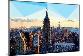 Low Poly New York Art - Skyline Sunset-Philippe Hugonnard-Mounted Art Print