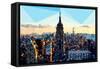 Low Poly New York Art - Skyline Sunset-Philippe Hugonnard-Framed Stretched Canvas