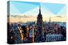 Low Poly New York Art - Skyline Sunset-Philippe Hugonnard-Stretched Canvas