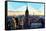 Low Poly New York Art - Skyline Sunset-Philippe Hugonnard-Framed Stretched Canvas