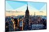 Low Poly New York Art - Skyline Sunset-Philippe Hugonnard-Mounted Art Print