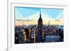 Low Poly New York Art - Skyline Sunset-Philippe Hugonnard-Framed Art Print