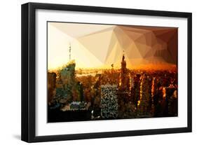 Low Poly New York Art - Skyline Sunset-Philippe Hugonnard-Framed Art Print