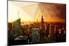 Low Poly New York Art - Skyline Sunset-Philippe Hugonnard-Mounted Art Print