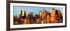 Low Poly New York Art - Skyscrapers at Sunset-Philippe Hugonnard-Framed Premium Giclee Print