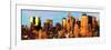 Low Poly New York Art - Skyscrapers at Sunset-Philippe Hugonnard-Framed Art Print