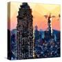 Low Poly New York Art - Skyscrapers Sunset II-Philippe Hugonnard-Stretched Canvas