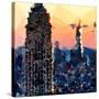 Low Poly New York Art - Skyscrapers Sunset II-Philippe Hugonnard-Stretched Canvas