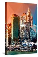 Low Poly New York Art - Skyscrapers Sunset-Philippe Hugonnard-Stretched Canvas