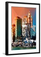 Low Poly New York Art - Skyscrapers Sunset-Philippe Hugonnard-Framed Art Print