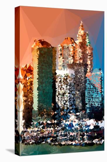 Low Poly New York Art - Skyscrapers Sunset-Philippe Hugonnard-Stretched Canvas