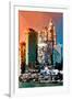 Low Poly New York Art - Skyscrapers Sunset-Philippe Hugonnard-Framed Art Print