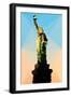 Low Poly New York Art - Statue of Liberty-Philippe Hugonnard-Framed Premium Giclee Print
