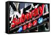 Low Poly New York Art - Subway Sign-Philippe Hugonnard-Framed Stretched Canvas