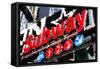 Low Poly New York Art - Subway Sign-Philippe Hugonnard-Framed Stretched Canvas