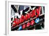 Low Poly New York Art - Subway Sign-Philippe Hugonnard-Framed Art Print