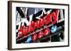 Low Poly New York Art - Subway Sign-Philippe Hugonnard-Framed Art Print