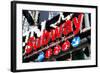 Low Poly New York Art - Subway Sign-Philippe Hugonnard-Framed Art Print