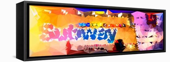 Low Poly New York Art - Subway Times Square II-Philippe Hugonnard-Framed Stretched Canvas