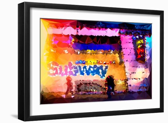 Low Poly New York Art - Subway Times Square-Philippe Hugonnard-Framed Art Print