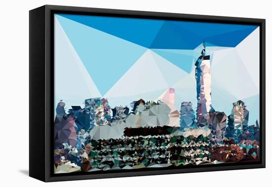 Low Poly New York Art - Summer Night-Philippe Hugonnard-Framed Stretched Canvas