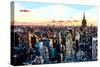 Low Poly New York Art - Sunset Manhattan-Philippe Hugonnard-Stretched Canvas