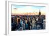 Low Poly New York Art - Sunset Manhattan-Philippe Hugonnard-Framed Art Print