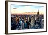 Low Poly New York Art - Sunset Manhattan-Philippe Hugonnard-Framed Art Print