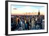 Low Poly New York Art - Sunset Manhattan-Philippe Hugonnard-Framed Art Print