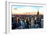 Low Poly New York Art - Sunset Manhattan-Philippe Hugonnard-Framed Premium Giclee Print