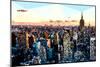 Low Poly New York Art - Sunset Manhattan-Philippe Hugonnard-Mounted Premium Giclee Print