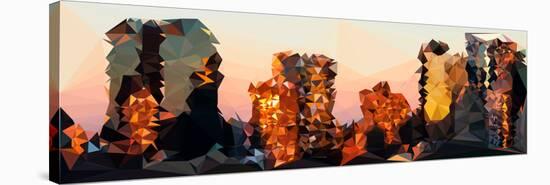 Low Poly New York Art - Sunset Pastel II-Philippe Hugonnard-Stretched Canvas