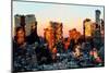 Low Poly New York Art - Sunset Pastel-Philippe Hugonnard-Mounted Art Print