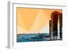 Low Poly New York Art - Sunset Pier-Philippe Hugonnard-Framed Premium Giclee Print