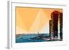 Low Poly New York Art - Sunset Pier-Philippe Hugonnard-Framed Art Print