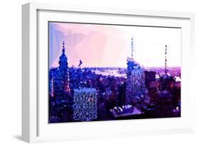 Low Poly New York Art - Sunset Purple-Philippe Hugonnard-Framed Art Print